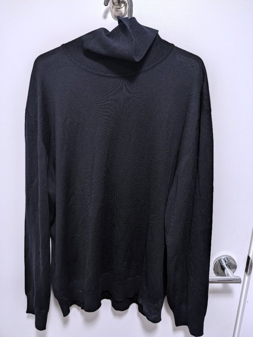 Ermenegildo Zegna Lana Wool Turtleneck Sweater Navy (Fits Relaxed L/XL IT 52)